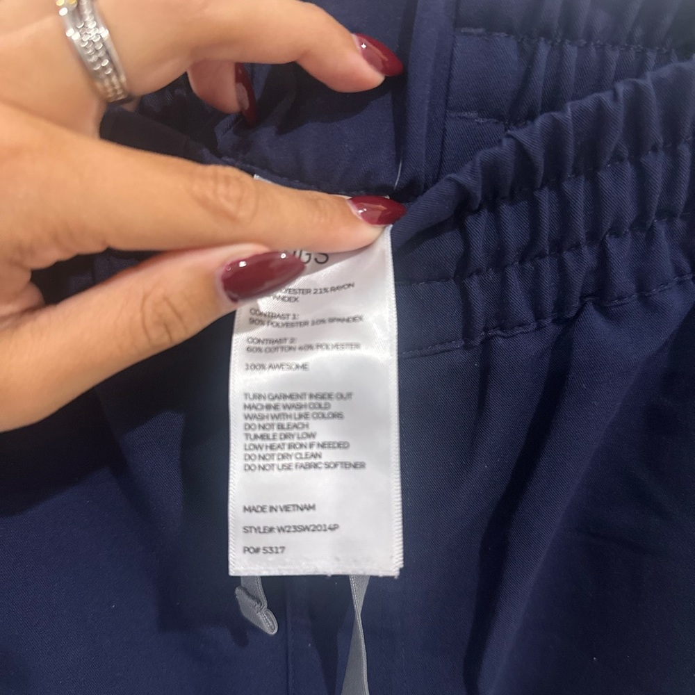 Navy Blue Elastic Waist jogger pants